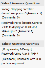 Yahoo! Answers Widget full options